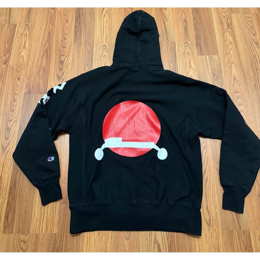 Champion Reverse Weave Hoodie Mens Medium Black RMIT Graphic Japan Sun Logo